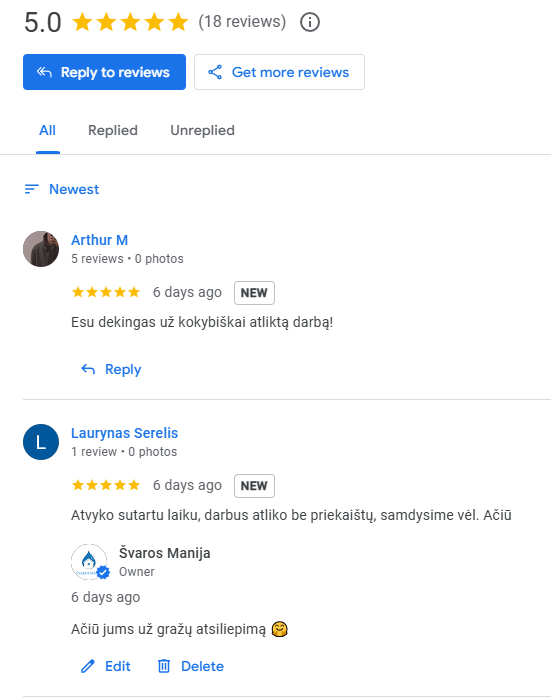 google atsiliepimai