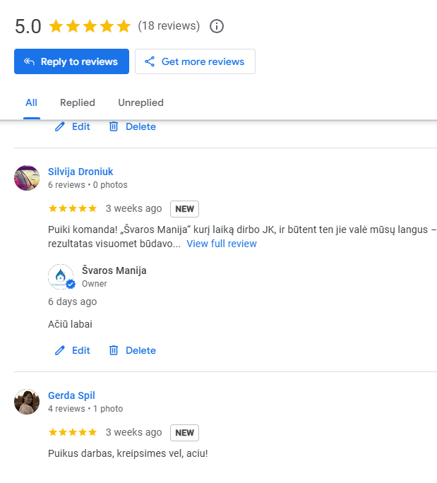 google atsiliepimai