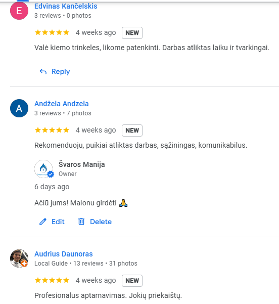 google atsiliepimai